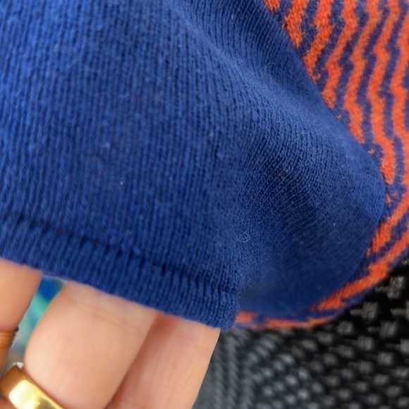 Anthropologie Sparrow Cashmere Blend Dress Blue/ Orange/ Gray Fit & Flare  XS - Picture 4 of 11